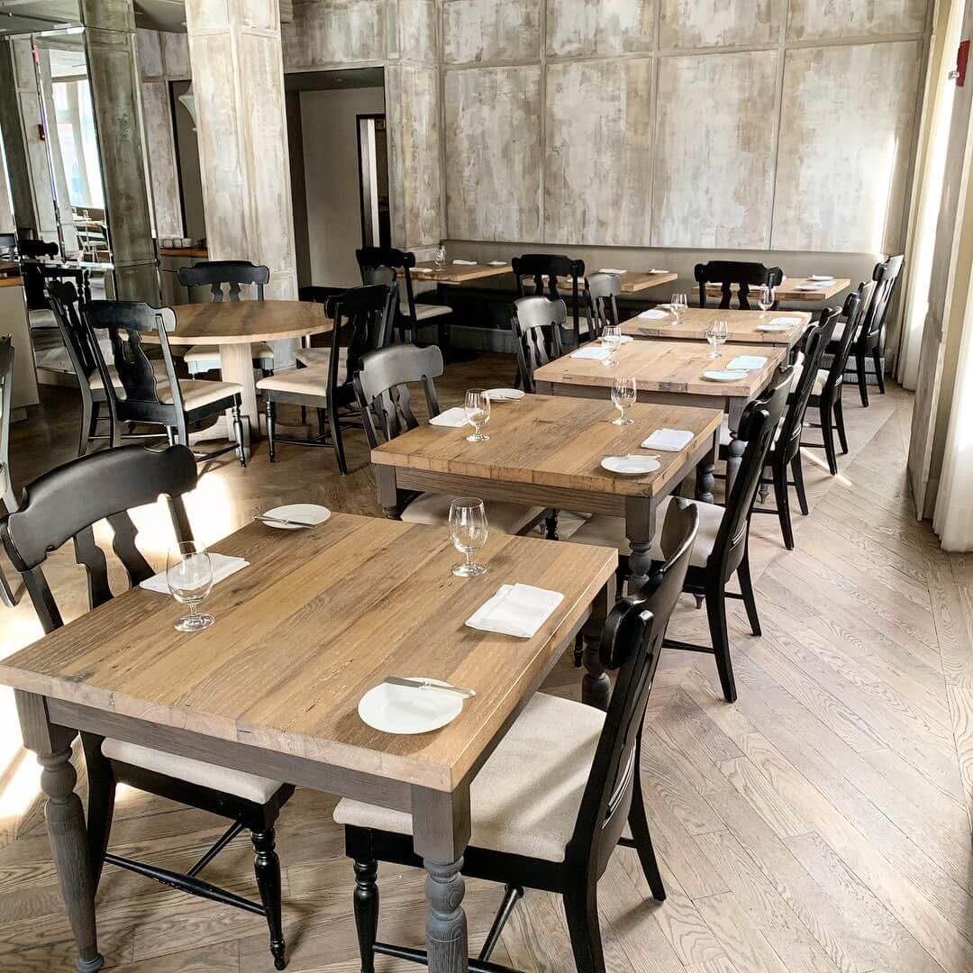 Beautiful reclaimed oak tables finished with Rubio Monocoat.